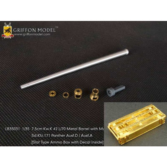 1/35 WWII SdKfz.171 Panther D/A 7.5cm KwK 42 L/70 Metal Barrel w/Muzzle Brake #1