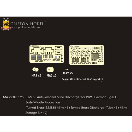 1/35 S.Mi.35 Anti-Personal Mine Discharger for Tiger I Early/Middle