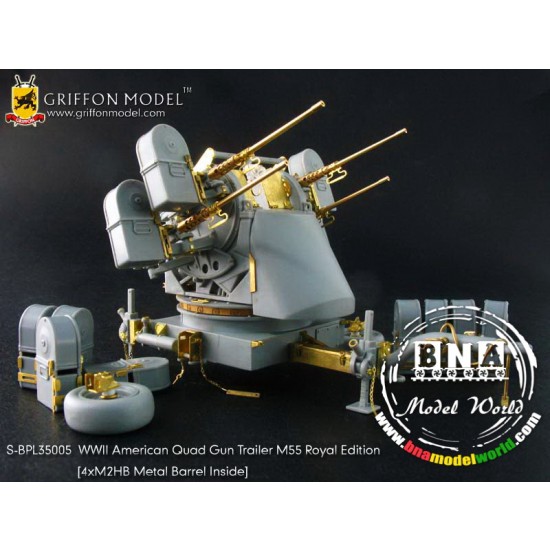 Upgrade Set for 1/35 WWII US Quad Gun Trailer M55 for Dragon kit #6540