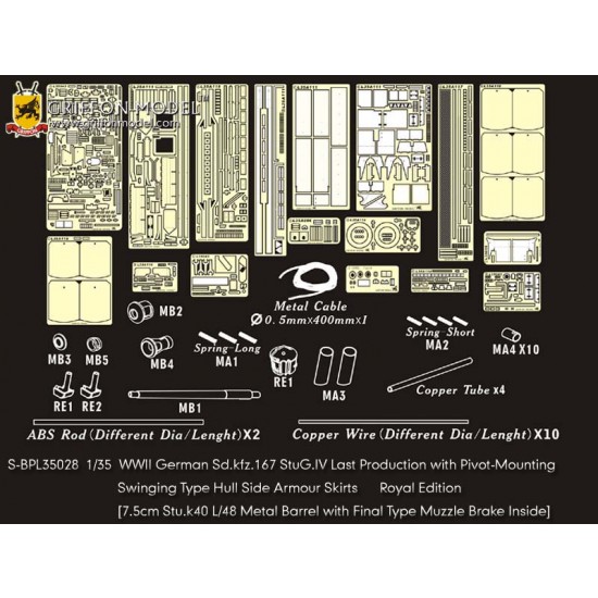 1/35 WWII SdKfz.167 StuG.IV(Last) Royal Edi. Super Detail set for Dragon 6647