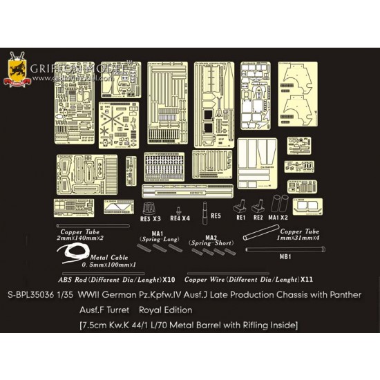 1/35 WWII PzKpfw.IV J (Late) w/Ausf.F Turret Super Detail Set for Dragon kit #6824