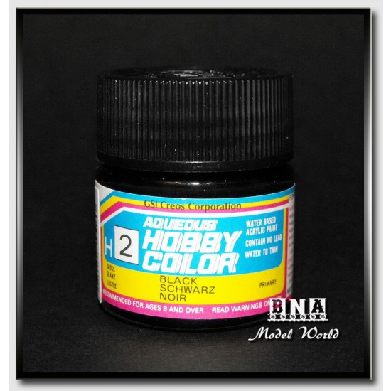 Water-Based Acrylic Paint - Gloss Black (10ml)