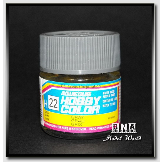Water-Based Acrylic Paint - Gloss Grey (10ml)
