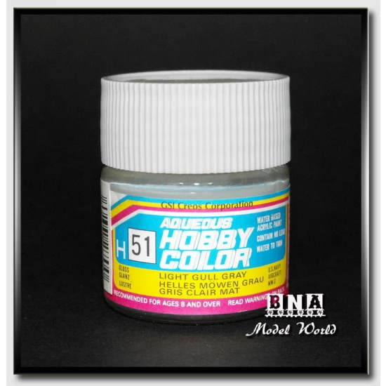 Water-Based Acrylic Paint - Gloss Light Gull Grey (10ml)