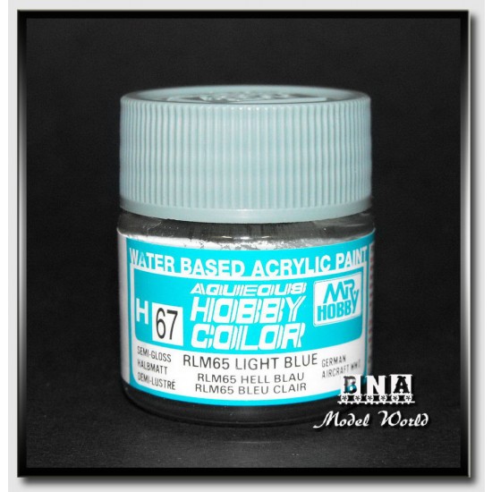 Water-Based Acrylic Paint - Semi-Gloss RLM65 Light Blue (10ml)