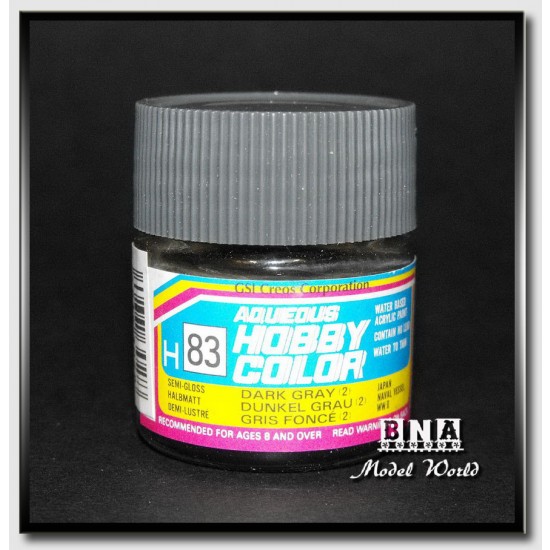 Water-Based Acrylic Paint - Semi-Gloss Dark Grey 2 (10ml)