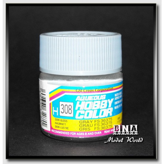 Water-Based Acrylic Paint - Semi-Gloss Grey (FS36375) 10ml