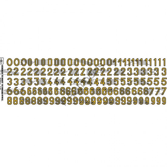 Decals for 1/35 WWII German Turret Numbers Part.3