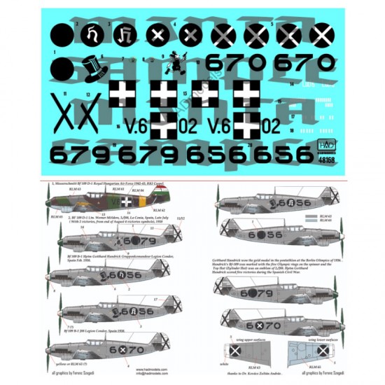 Decals for 1/48 Messerschmitt Bf 109 B/D