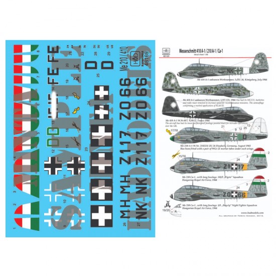 Decals for 1/48 Messerschmitt 210/410