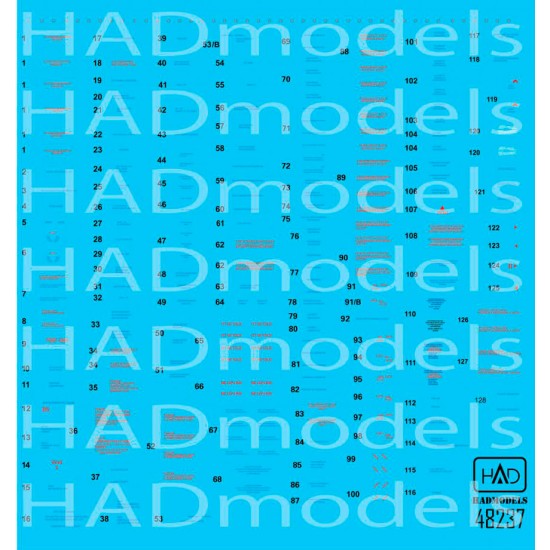 Decal for 1/48 MiG-21 MF/Bis Stencil 2 Blue