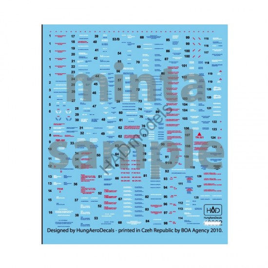 Decals for 1/72 MiG-21 MF Data