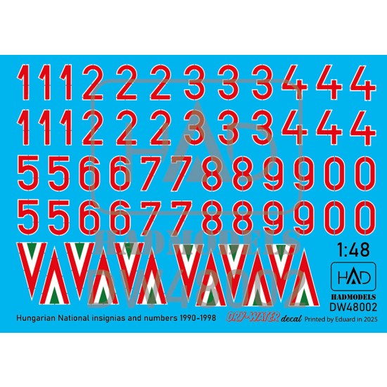 1/48 Hungarian National Insignias and Numbers 1990-1998 Decal sheet