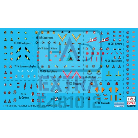 1/48 F-14 Patches and Helmet Markings Part 4 Decal Aheet 