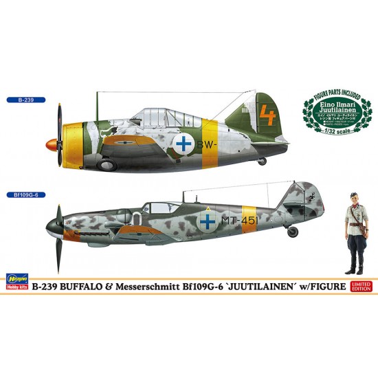 1/72 B-239 Buffalo & Messerschmitt BF109G-6 'Juutilainen' w/Figure (2 Kits)