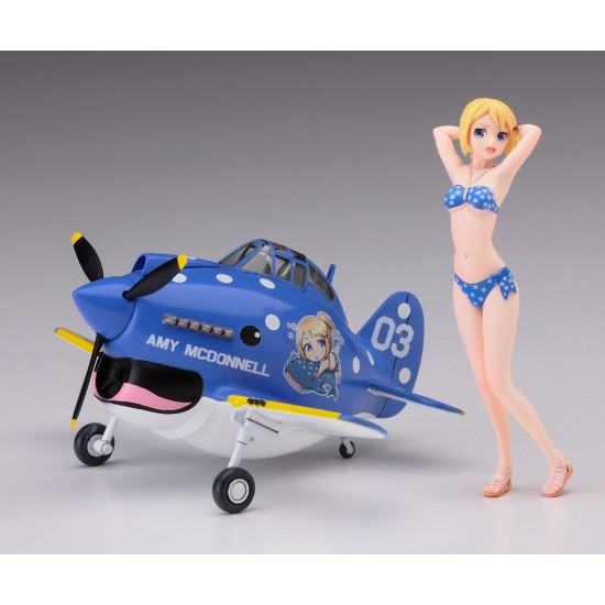 Egg Girls Collection No.03 "Amy McDonnell" w/P-40 WARHAWK (120mm x 90mm)