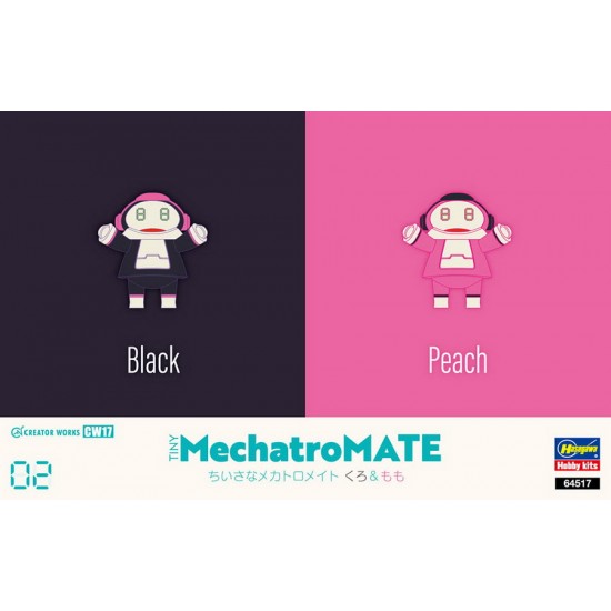 Japanese Robot Tiny MechatroMATE No.02 "Black & Peach" (length:41mm, width: 31mm, 2 kits)