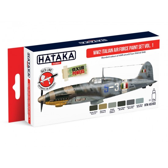 Acrylic Paint Set for Airbrush - WWII Italian ANR Air Force 1943-1945 (6x 17ml)