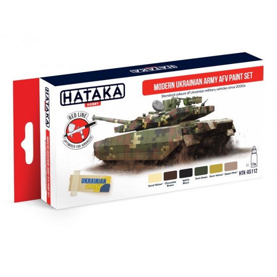 Acrylic Paint Set for Airbrush - Modern Ukrainian Army AFV Since 2000s (6x 17ml)