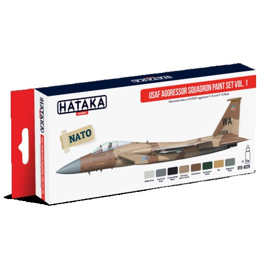 Acrylic Paint Set for Airbrush - USAF Aggressor Squadron Set Vol.1: F-15 & F-16 Fleet (17ml x 8)