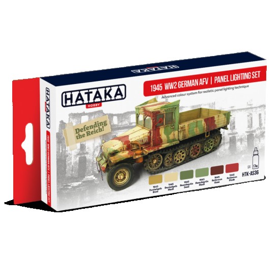 Acrylic Paint Set for Airbrush - WWII German AFV Panel Lighting 1945 (17ml x 6)