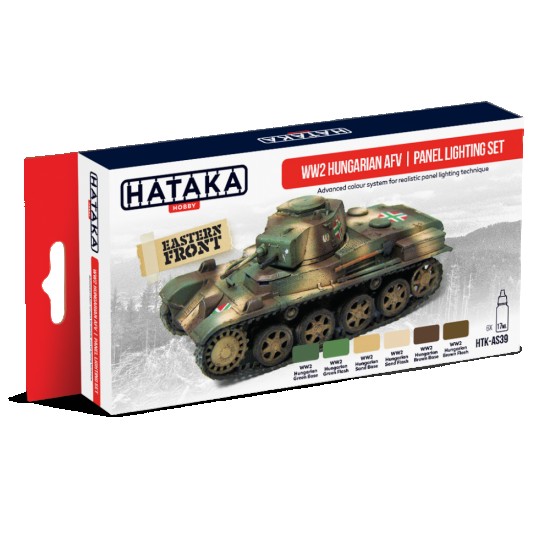 Acrylic Paint Set for Airbrush - WWII Hungarian AFV Panel Lighting (17ml x 6)