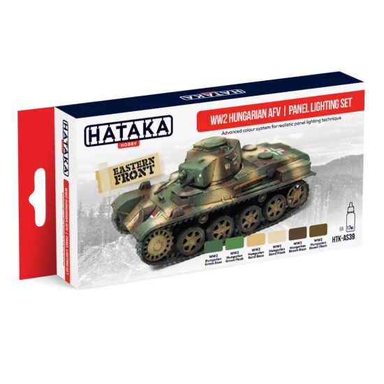 Acrylic Paint Set for Airbrush - WWII Hungarian AFV Panel Lighting (17ml x 6)