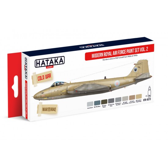 Acrylic Paint Set for Airbrush - Modern Royal Air Force Vol.2: RAF Aircraft from 1950s-1990s (17ml x 8)