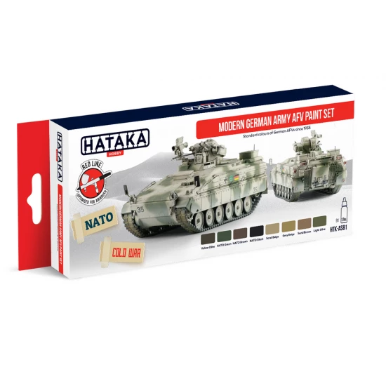 Acrylic Paint Set for Airbrush - Modern German Army AFV since 1955 (17ml x 8)