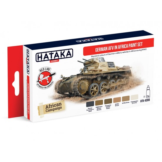 Acrylic Paint Set for Airbrush - WWII German AFV in Africa (17ml x 6)