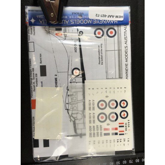 RAAF Decals for 1/72 Dehavilland Canada DHC-3 Otter RAAF AIRTU Markings - 2 Aircraft