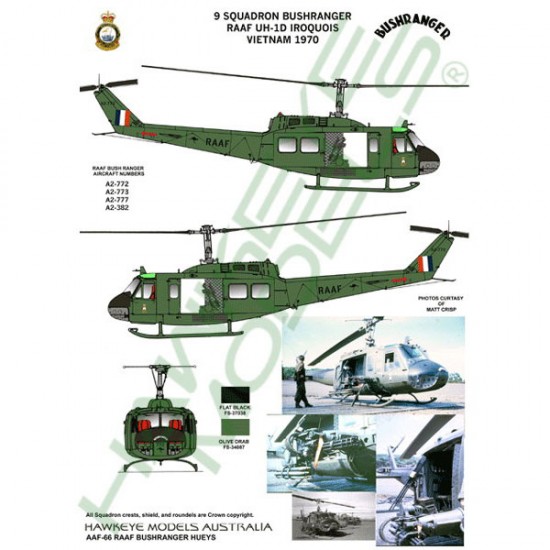 RAAF Decals for 1/48 Bell UH-1D Iroquois AAAC "Bush Ranger"