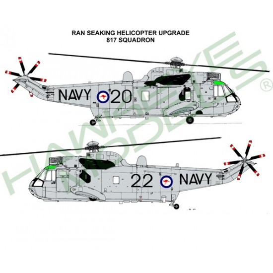 Australian RAN Decal for 1/48 Westland Sea King Mk 50A HS-817 SQN 1999 (current grey)