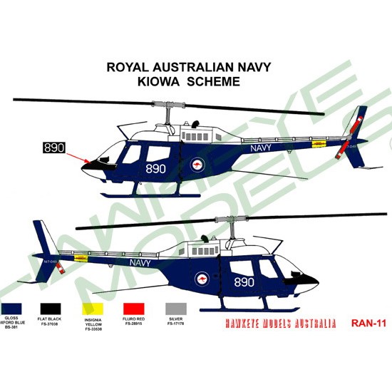 Royal Australian Navy Decal for 1/72 Bell 206B Kiowa HS-723 SQN