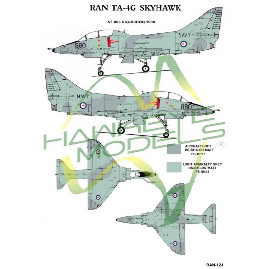 Royal Australian Navy Decal for 1/32 Douglas TA-4G Skyhawk VF-805 SQN 1980s (Camo)