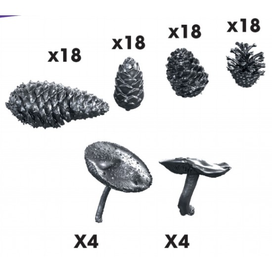 1/35 Pine Cones & Mushrooms