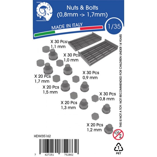 1/35 Nuts and Bolts (0.8mm - 1.7mm)