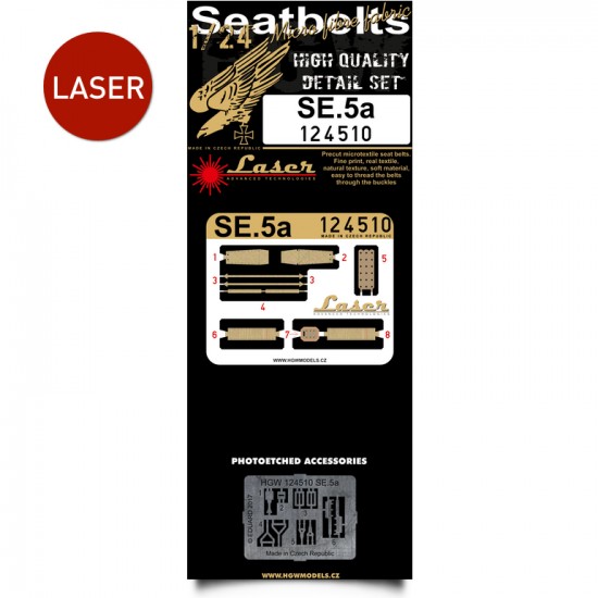 1/24 RAF SE.5a Hisso Seatbelts (Laser Cut)