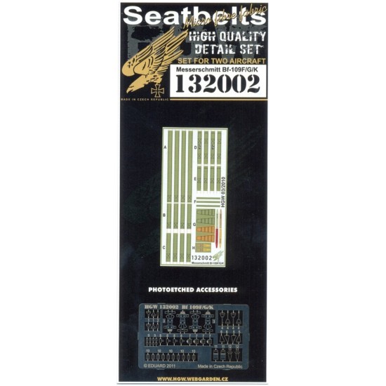 1/32 Messerschmitt Bf-109F/G/K Seatbelts for Hasegawa/Revell kits
