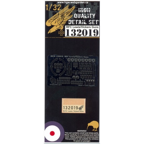 1/32 RFC Lewis/Vickers Guns for Wingnut Wings kit