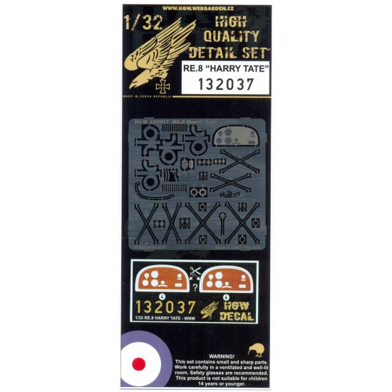1/32 RE.8 Harry Tate Interior/Cockpit Detail Set for Wingnut Wings kit