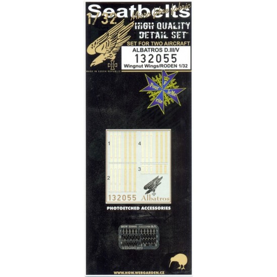 1/32 Albatros D.III / D.VA Seatbelts for Wingnut Wing / Roden kits