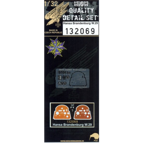 1/32 Hansa Brandenburg W.29 Detail-up Set with Decals for Wingnut Wings kit