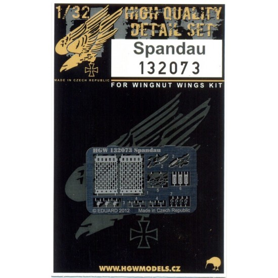 1/32 Spandau Machine Gun Detail Set for Wingnut Wings kit