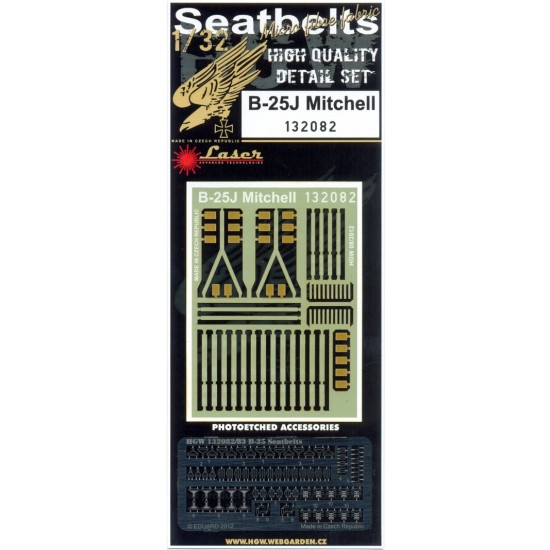 HGW 1/32 Laser Seatbelts for B-25J Mitchell for HK kit 132082 HGW 1/32 Laser Seatbelts for B-25J Mitchell for HK kit 132082
