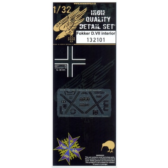 1/32 Fokker D.VII Interior Detail Set for Wingnut Wings kit