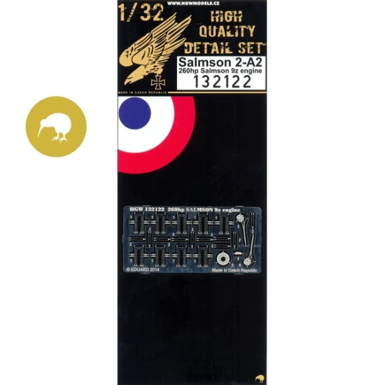 1/32 Salmson 2-A2 Engine Photo-etched Detail set for Wingnut Wings kit