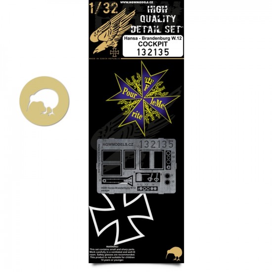 1/32 Hansa-Brandenburg W.12 Cockpit Set for Wingnut Wings kit
