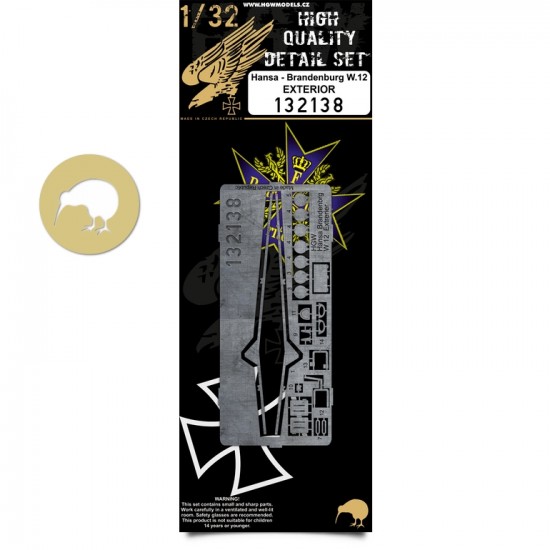 1/32 Hansa-Brandenburg W.12 Exterior Detail Set for Wingnut Wings kit