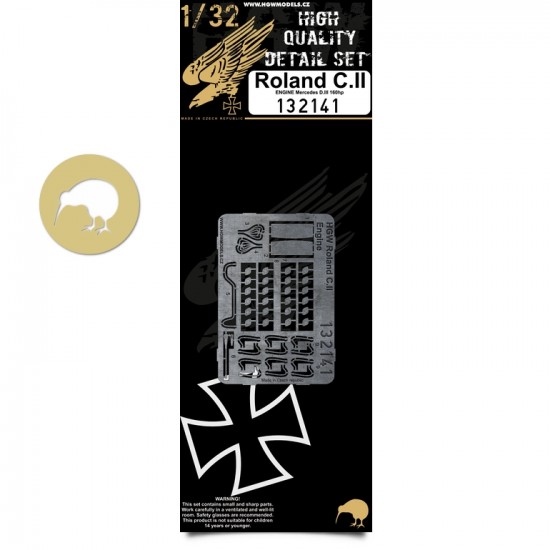 1/32 Roland C.II Engine Mercedes D.III 160hp Detail Set for Wingnut Wings kit